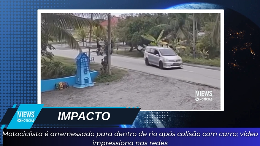 Leia mais sobre o artigo Motociclista é arremessado para dentro de rio após colisão com carro; vídeo impressiona nas redes