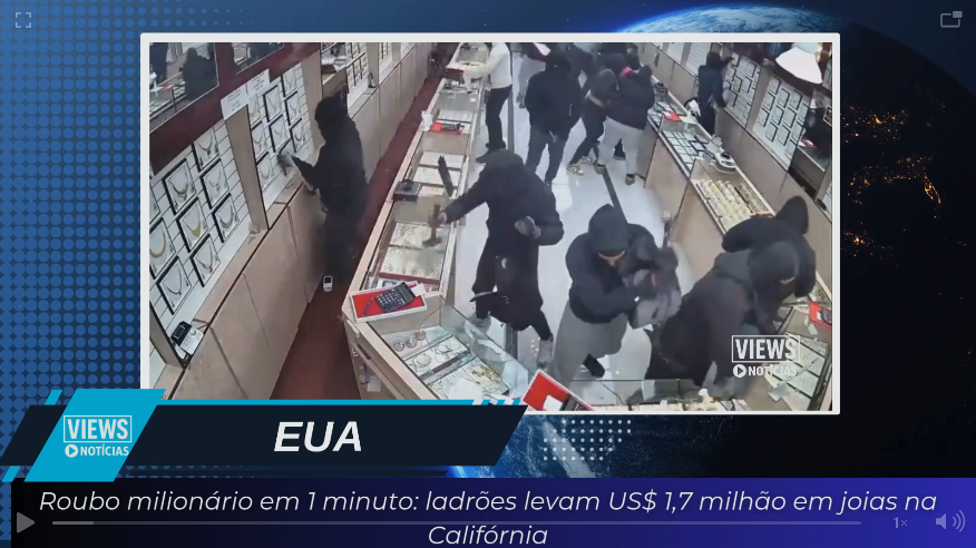 Leia mais sobre o artigo Roubo milionário em 1 minuto: ladrões levam US$ 1,7 milhão em joias na Califórnia