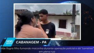 Leia mais sobre o artigo Mãe flagra filho fumando maconha durante operação policial e dá “corretivo” em plena rua