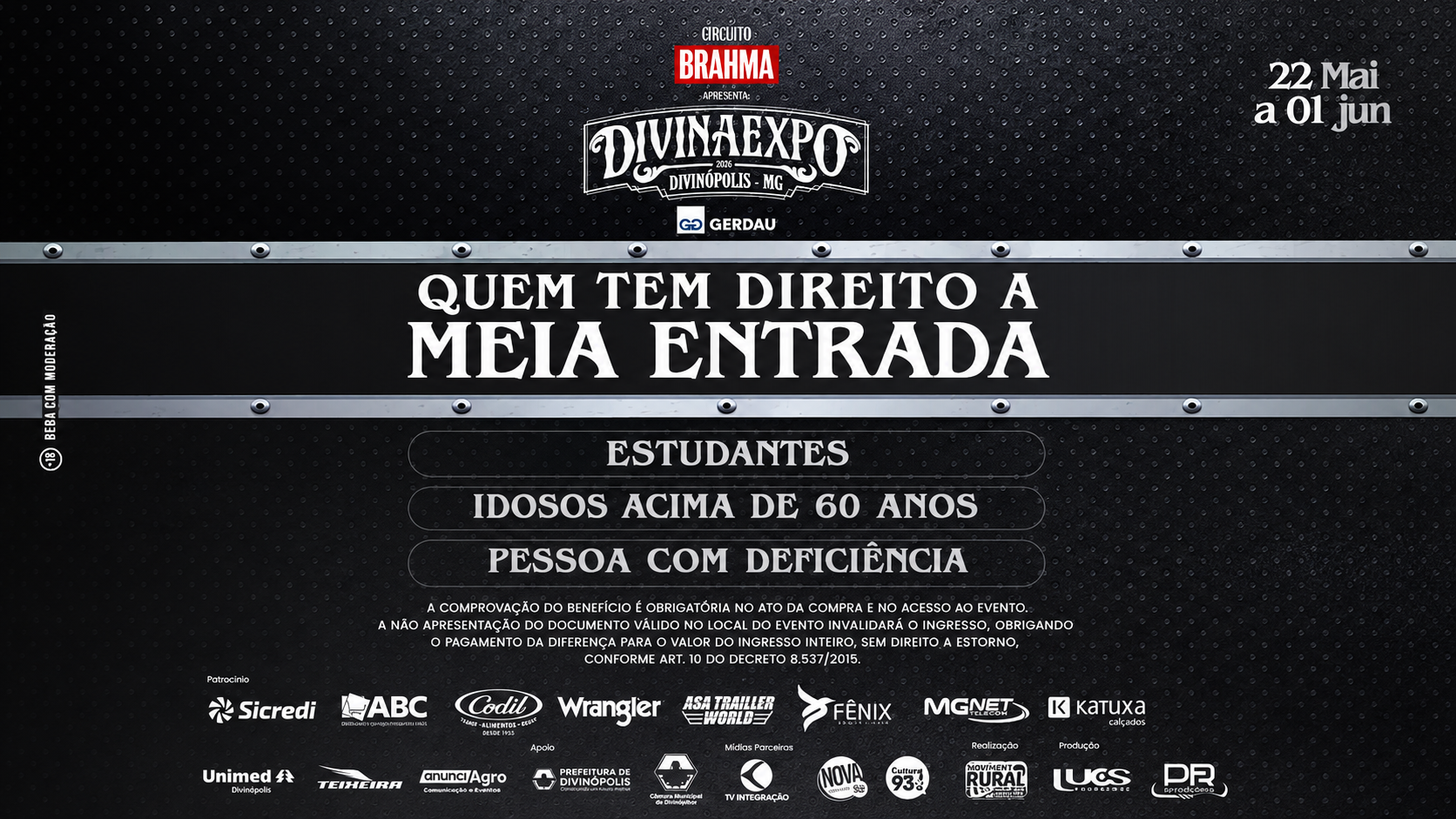 Leia mais sobre o artigo Divinaexpo divulga regras para meia-entrada no evento