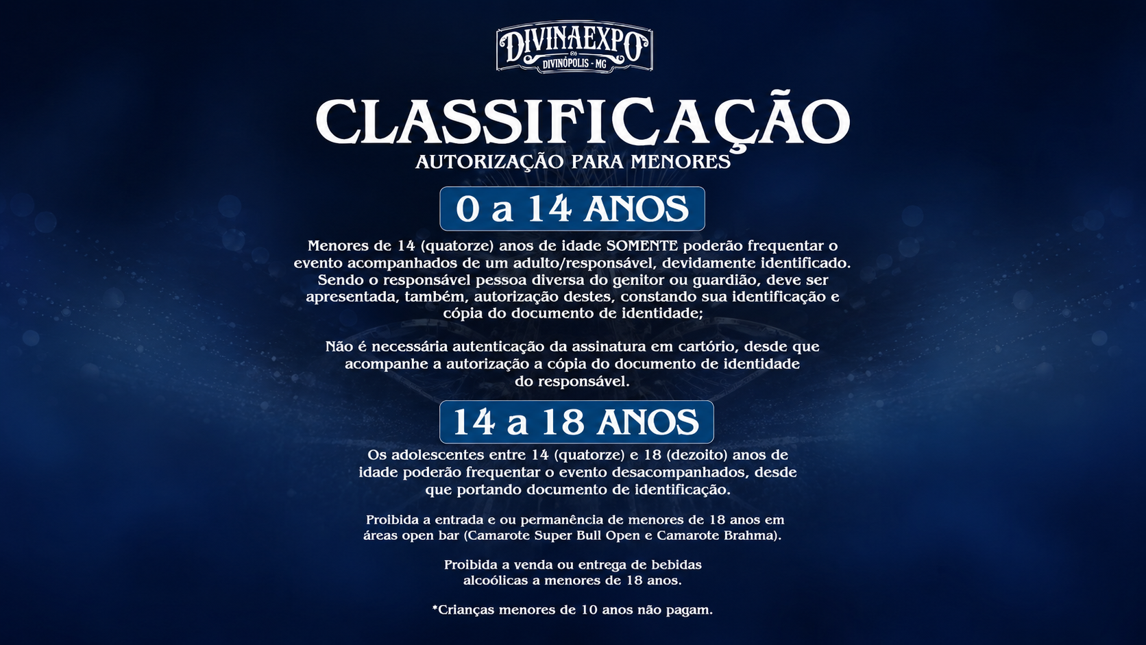 Leia mais sobre o artigo Divinaexpo 2026 divulga regras para entrada de menores.