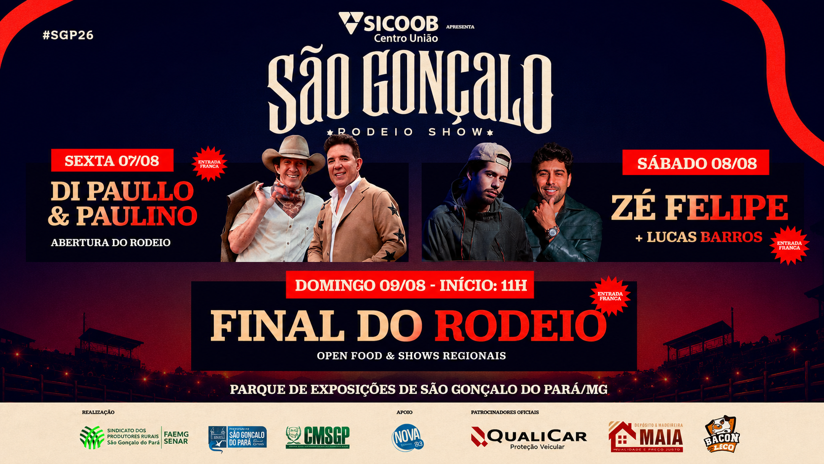 No momento, você está visualizando São Gonçalo do Pará Rodeio Show 2026 promete três dias de emoção, grandes shows e tradição