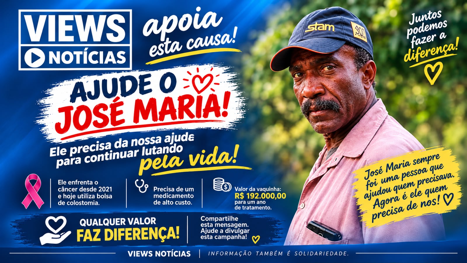 No momento, você está visualizando ZÉ MARIA PRECISA DA NOSSA AJUDA PARA CONTINUAR O TRATAMENTO CONTRA O CÂNCER